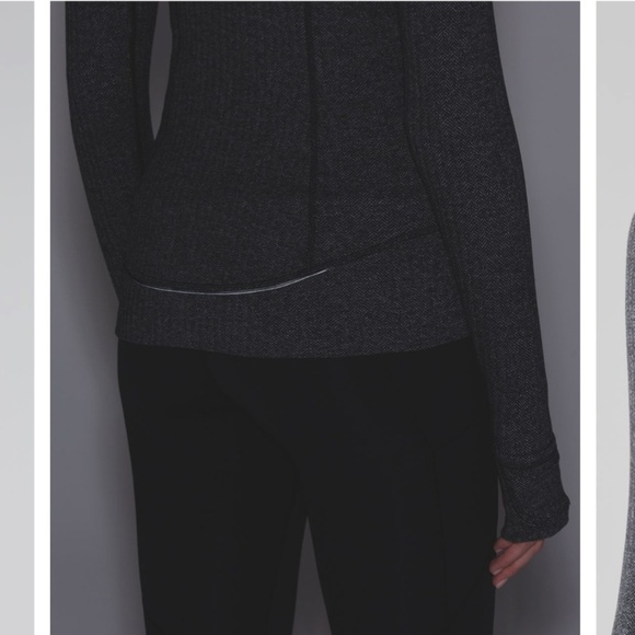 Lululemon Think Fast Pullover Heathered Herringbone Heathered Black - Size 4 - Picture 4 of 15